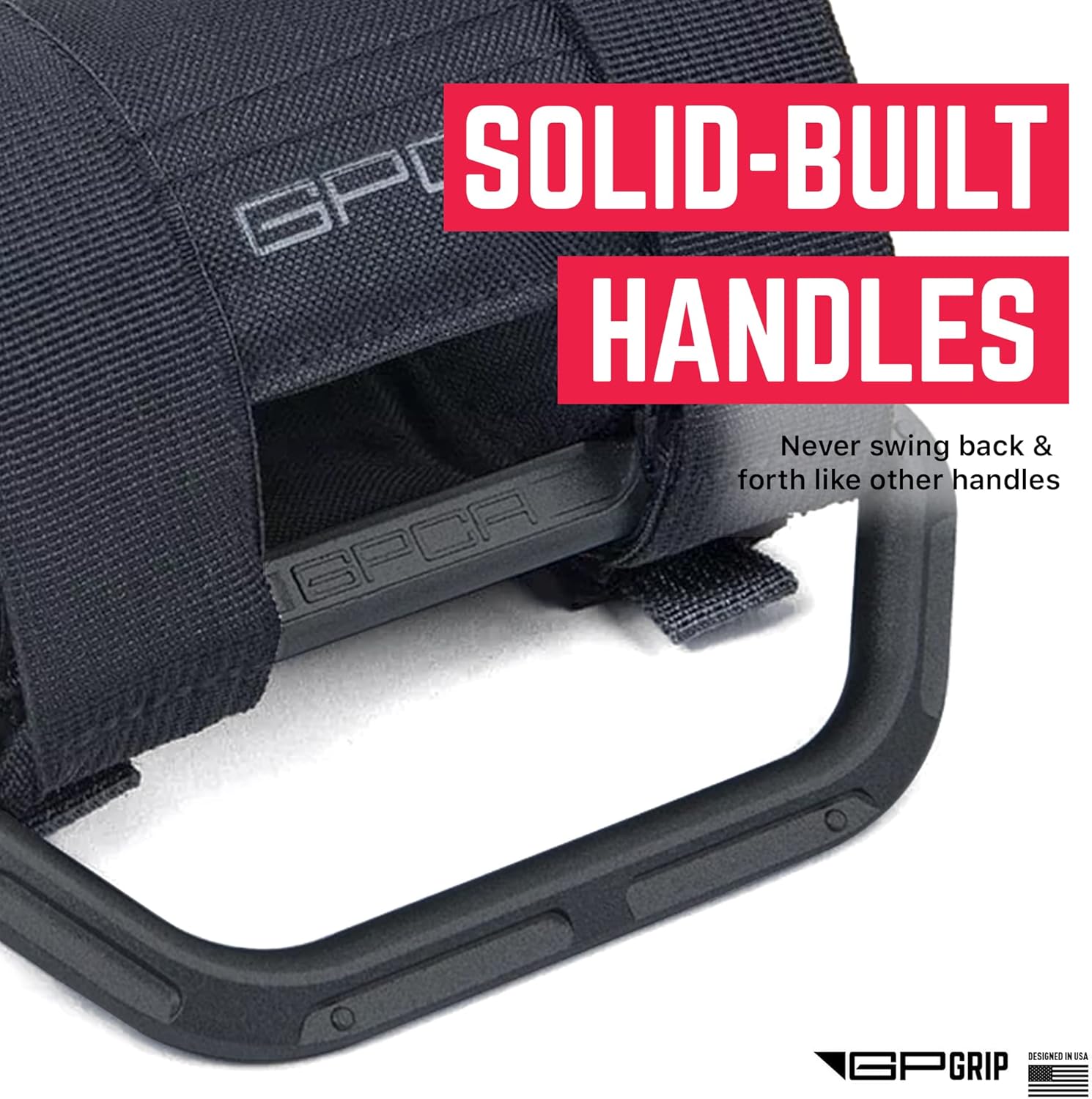 GPCA - GP Grip LITE Grab Handle for 2007-2023 Jeep Wrangler 4xe, JL, JT, JK, Sport, Sahara and Rubicon 4DR/2DR Aluminum Metal, Patented Roll Bar, 1 Pair, Jet Black