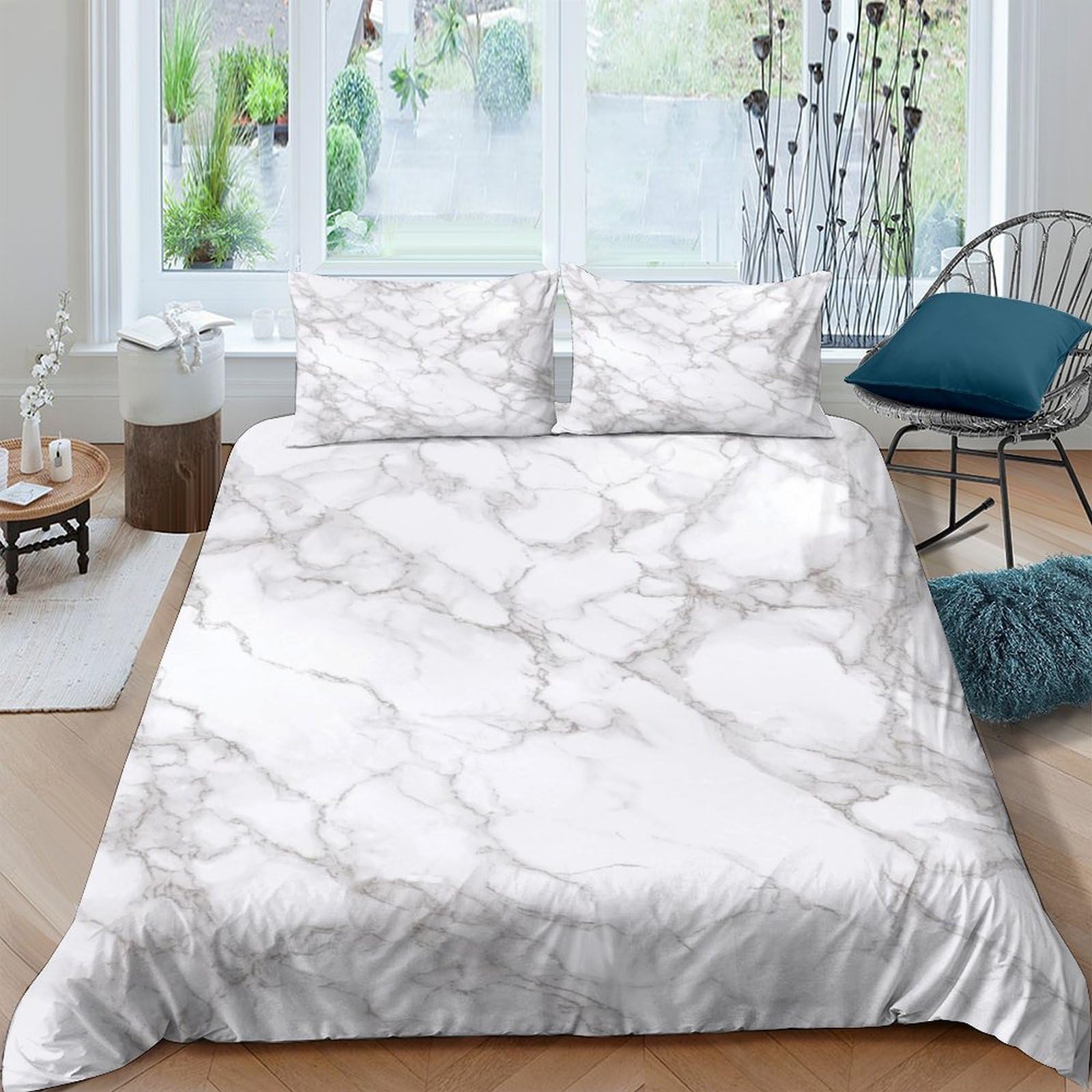 Ctjqhvkz Style-10 3D Printed Marble Pattern Fitted Sheet Microfiber Soft Touch Cloud Design Bed Cover For Bedroom Guest Room Decor Single（135X200cm）