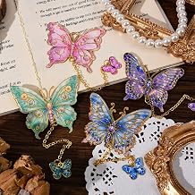 4pcs Metal Bookmarks, Butterfly Flower Theme Pretty Book Marks for Reading Women, Cute Book Markers for Writers Men Readers, Reading Accessories Gifts for Book Lovers Butterfly