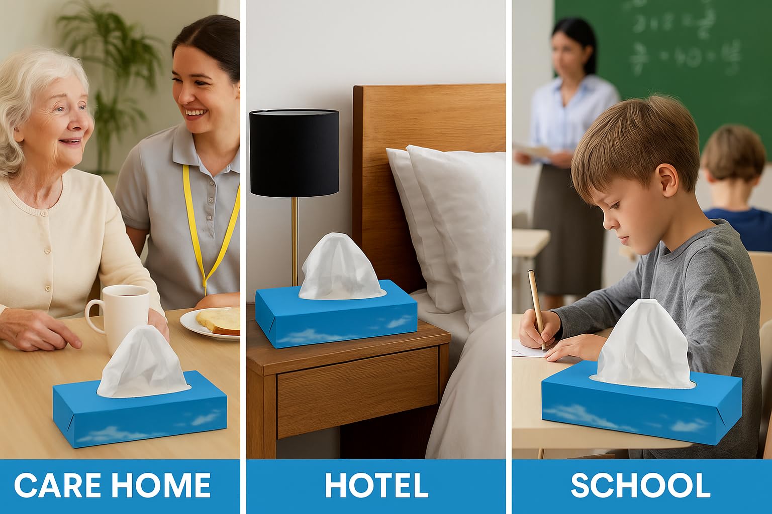 36 scatole da 100 salviette bianche morbide per il viso (3.600 in totale) | 2 strati con pellicola di plastica igienica | design facile da erogare | per casa, ufficio, hotel, scuola e cura