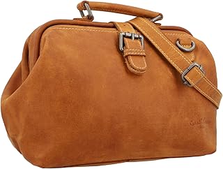 Gusti Tillie A. - Bolsa para manillar de piel, Cesta para bici (incluye placa bandolera), color marrón