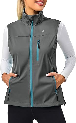 Little Donkey Andy Chaleco Softshell ligero a prueba de viento para mujer, para golf, tenis, correr, ciclismo
