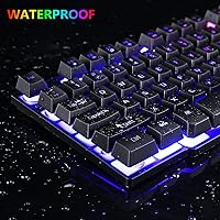 Vista 8 de RGB Gaming Keyboard and Colorful Mouse Combo,USB Wired LED Backlight Gaming Mouse and Keyboard for Laptop PC Computer Gaming and Work,Letter