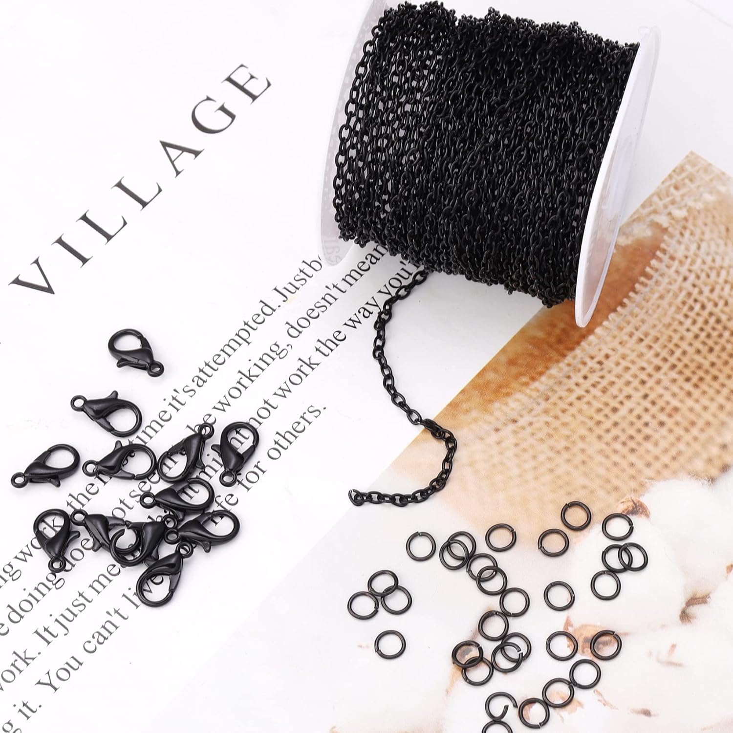 Forise 30 Feet Cable Chain Necklace 2mm Cable Links Chain for DIY Jewelry Making,Necklace Chains Set with 20Pcs Lobster Clasps 50Pcs Jump Rings - Image 4