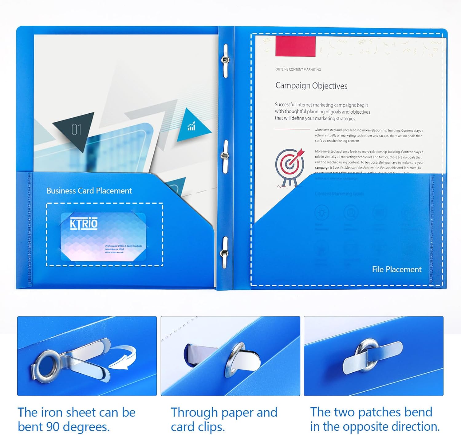 KTRIO 9 Pack Plastic File Folders & lastic Folders with Clear Front Pocket Bundle image 3