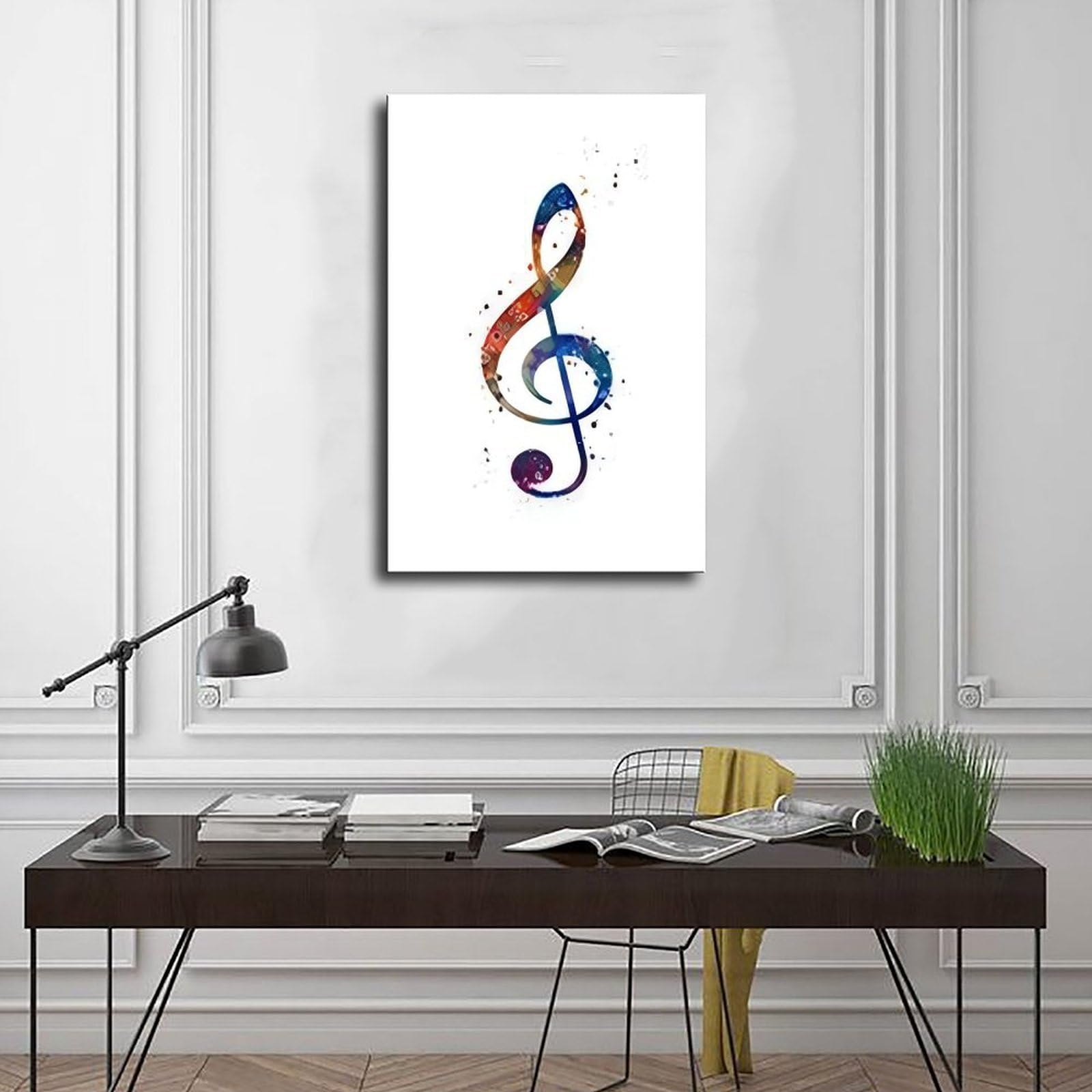 Poster con chiave di violino, decorazione per sala musicale, poster su tela, decorazione per camera da letto, ufficio, stanza, regalo, 50,8 cm di lunghezza x 76,2 cm di larghezza