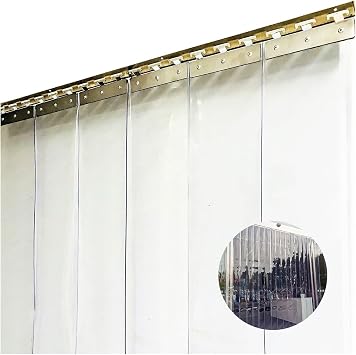 IBOWZ PVC Smooth Plastic Strip Door Curtain Vinyl Strip Door Curtain PVC Strip Door Curtain Kit 0.12mm Thickness Freezer Door Curtain for Warehouse Garage Gate Doorway