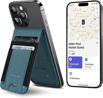 HiWe for MagSafe Wallet Find My, 9-Card Holder, Anti-Lost, RFID Blocking, Strong Magnet for iPhone 12-17 Series