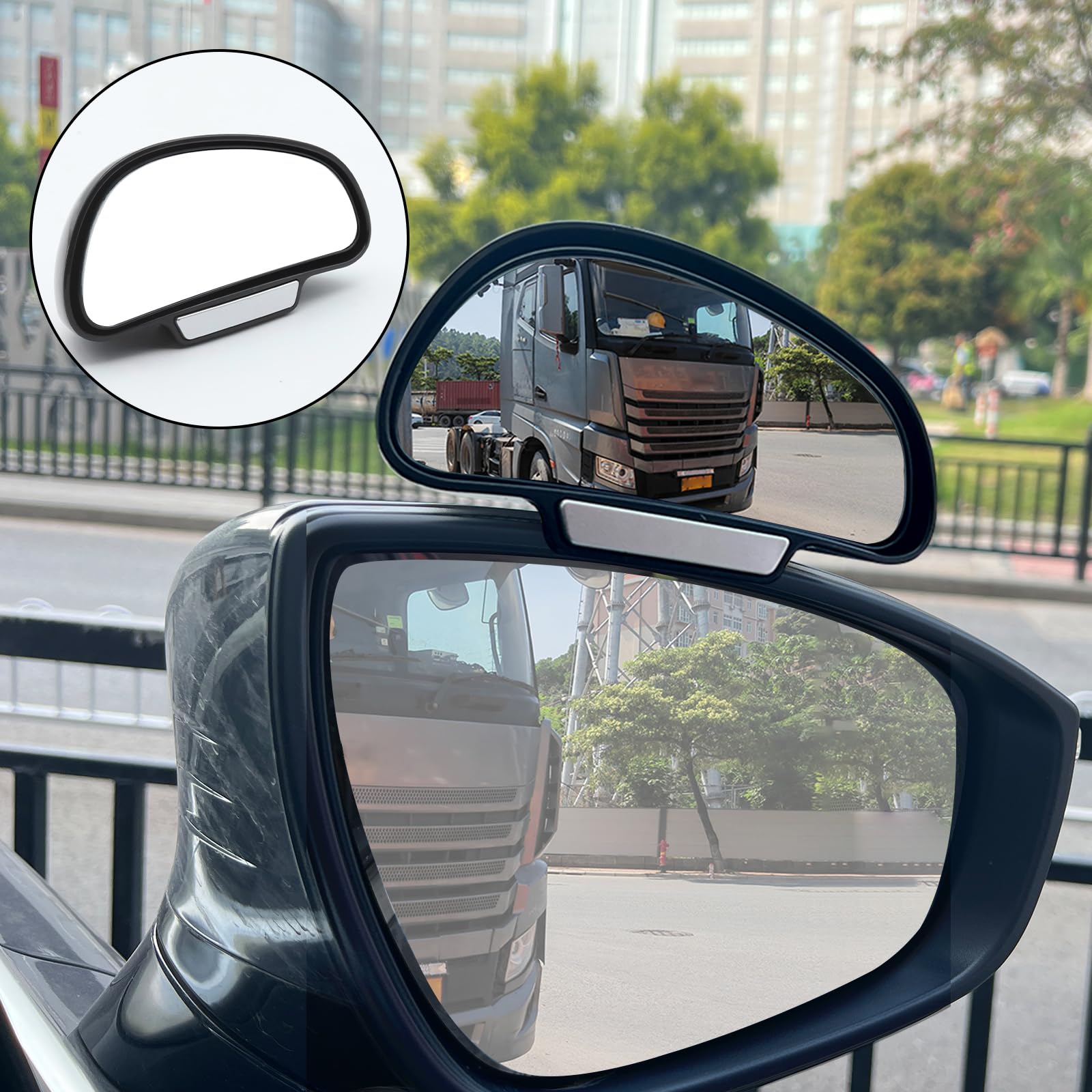 Rétroviseur d'angle mort ajustable à NEW MIRROR 360 degrés pour voiture, rétroviseur en verre HD Accessoires extérieurs pour voiture Epaisseur (Rétroviseur simple droit)