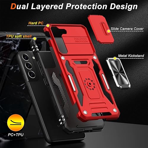 Miniatura 2 de LUMARKE Funda para Galaxy S22 con protección de cámara, prueba de caídas de 16 pies, grado militar, a prueba de golpes, resistente, funda protectora