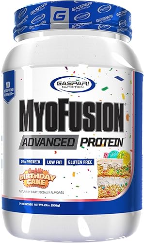 Vista 27 de Gaspari Nutrition Myofusion Advanced Protein, mezcla de proteínas con proteína de suero de leche, proteína de caseína y proteína aislada, baja