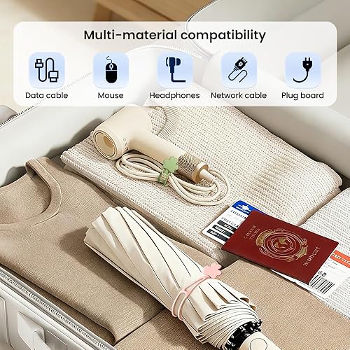 Miniatura 5 de Magnetic Cable Organizer, 2026 Upgrade Silicone Cable Ties Reusable Cable Management Organizers, Under Desk Cable Management, for Home Office Desk