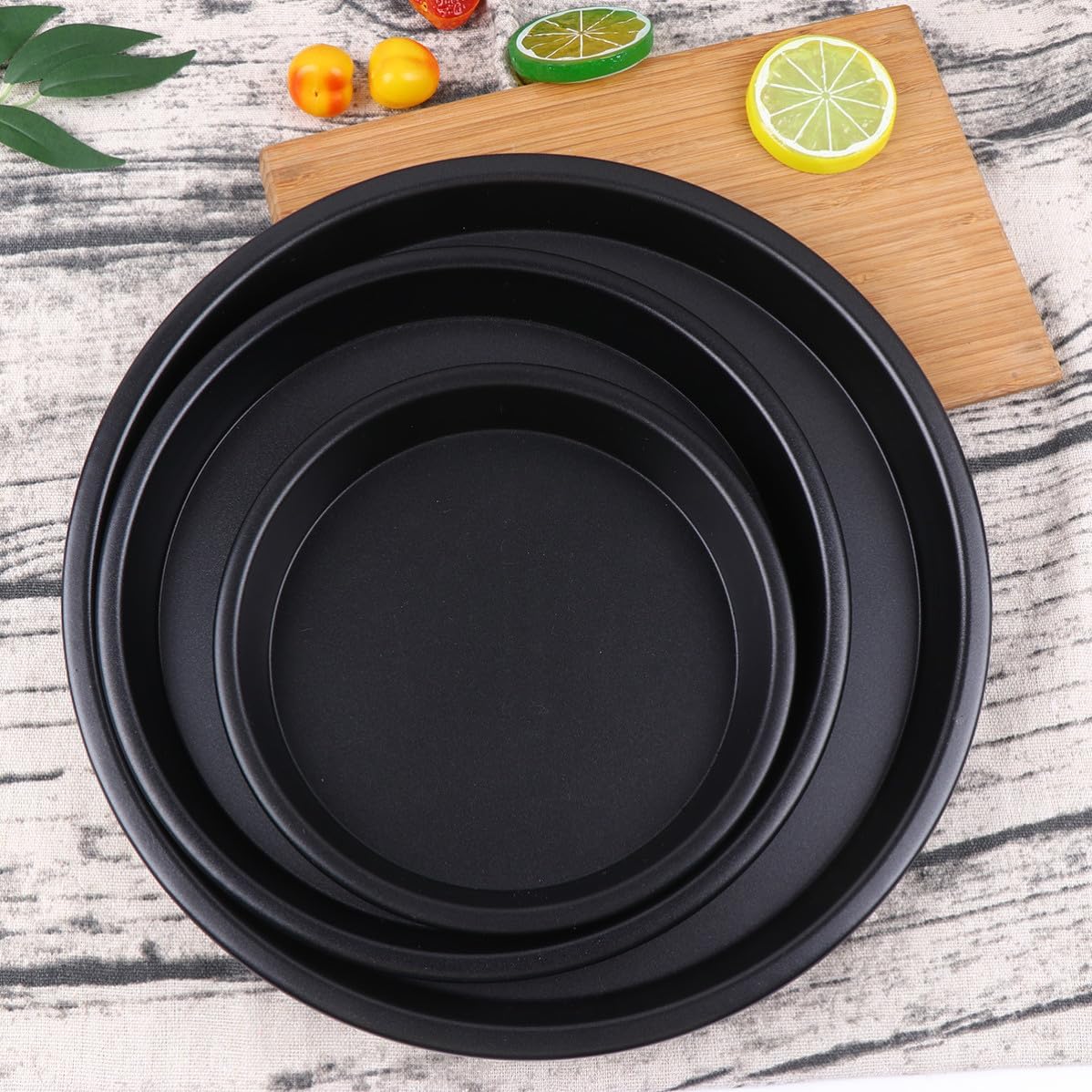 Ciieeo 3pcs Non-stick Aluminum Alloy Cake Baking Pan Set for Oven Use, Maintains Original Shape, for Cheesecakes and Layer Cakes, Sturdy Bakeware Tray