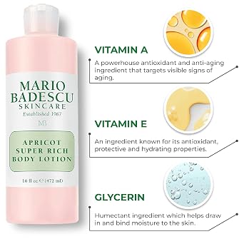 Mario Badescu Body Lotion, Nourishing and Softening Body and Hand Moisturizer For All Skin Types