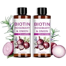 Onion Shampoo and Conditioner Set for Hair Growth, Onion Biotin and Rosemary Shampoo Set for Thinning Hair and Hair Loss Moisturizing Hair Care Suitable for All Hair Type 2 * 3.527 Oz
