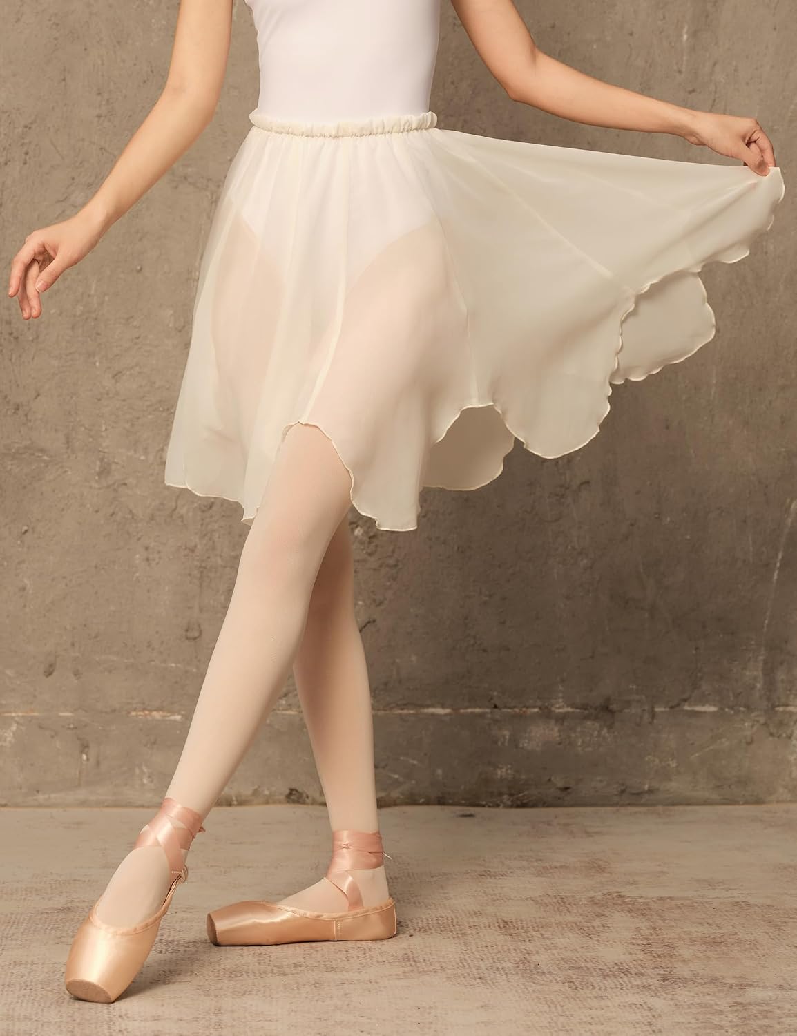 LingTing Women Ballet Chiffon Dance Skirt
