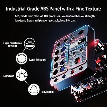 PXN CB1 Racing Button Box - USB plug and play with 30 Programmable Functions Compatible with Racing, Truck & Farming Simulators/Games,Driver-Free for PC/Steering wheel , Adjustable RGB Lighting, ABS Resin Material, Easy Installation