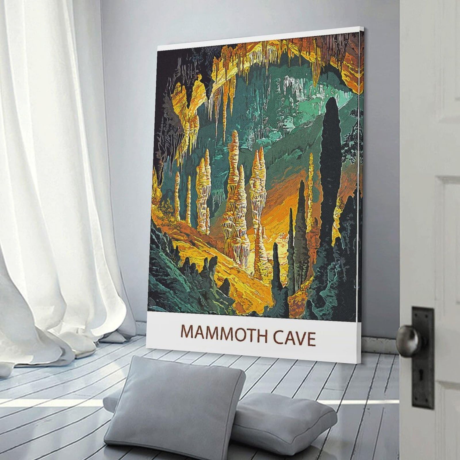 Junmoney Mammoth Cave National Park Canvas Wall Decor 20x30inch(50x75cm), for Calm Bedrooms, Home Corners Or Flats, A Warm Accent for Relaxed Interiors