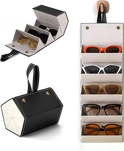 Sunglasses Organizer - Sunglass Case - Glasses Box - Specs Box for Men - Goggles Holder - Eyewear shades Organiser, Leathe...