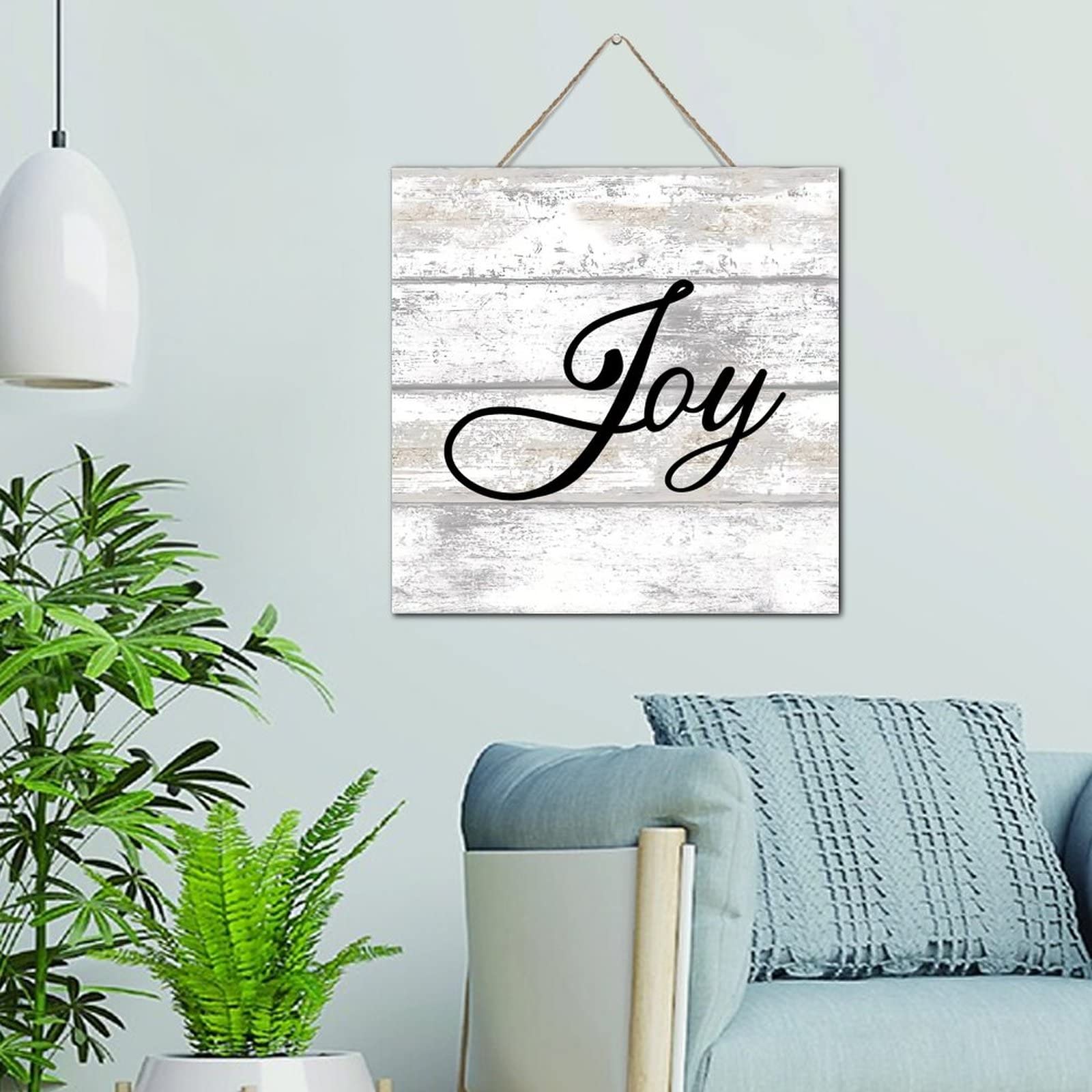 Plaque vintage en bois Joy pour créer un foyer chaleureux et inspirant