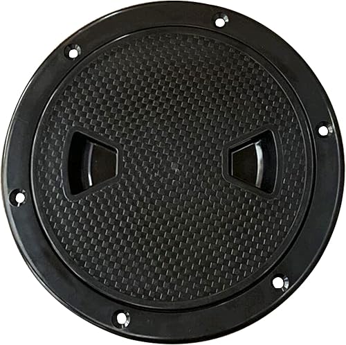 Miniatura 5 de Escotilla de placa de inspección circular antideslizante negra marina con cubierta desmontable para barco de acceso RV