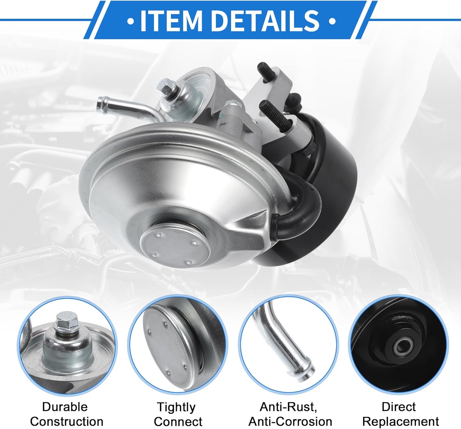 Brake Vacuum Pump No.F6TZ2A451AA/641029 Engine Vacuum Pump for Ford F350 F450 F550 Super Duty Econoline Super Duty Aluminium Alloy Silver Tone 1 Pcs