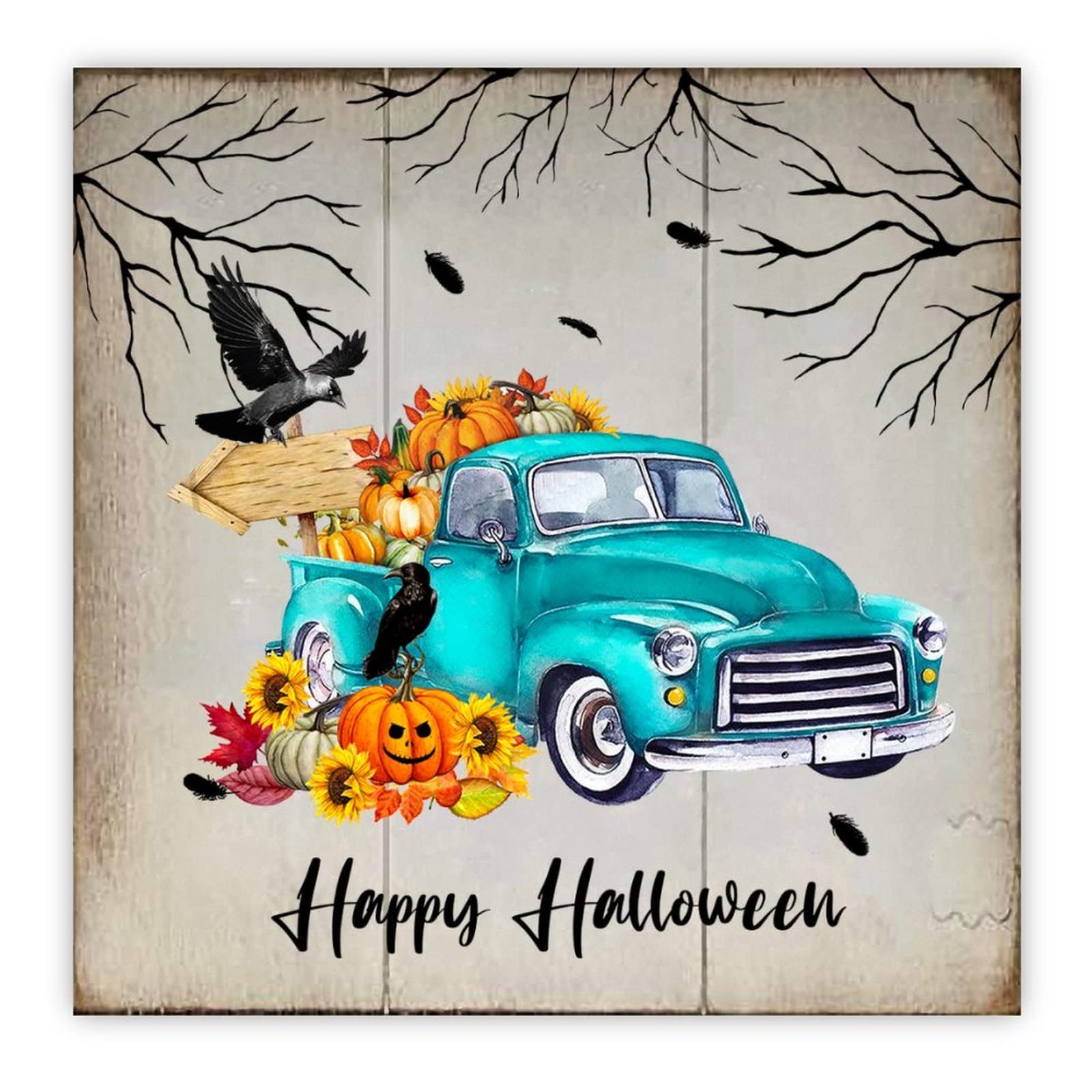 Panneau en bois Happy Halloween pour briser la monotonie des murs