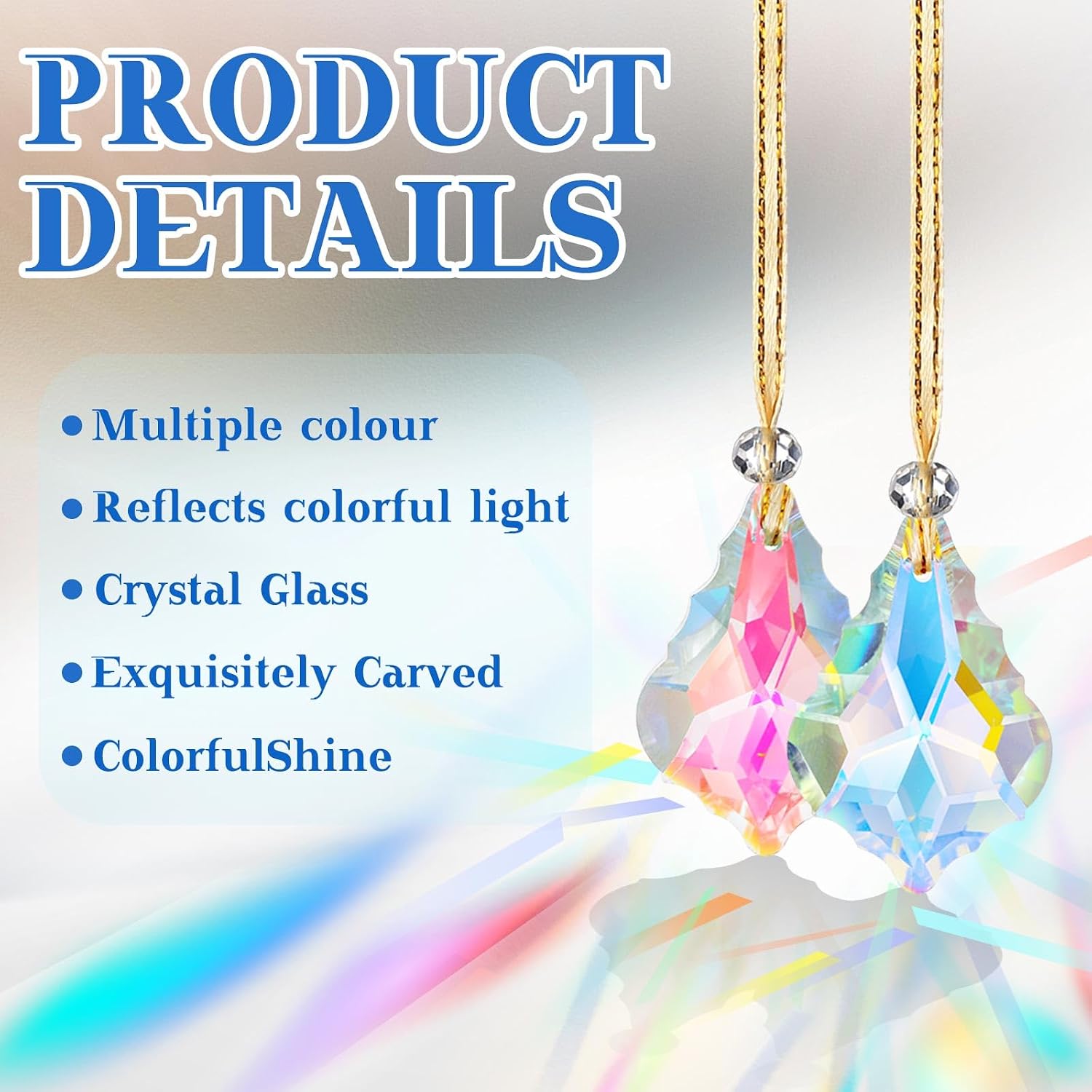 Shappy 24 Pcs Crystal Glass Christmas Ornaments 1.5'' Hanging Crystal Prism Ball Ornaments Mini Colorful Pendants Ball Christmas Tree Decorations for Xmas Party Wedding Birthday Home Decor