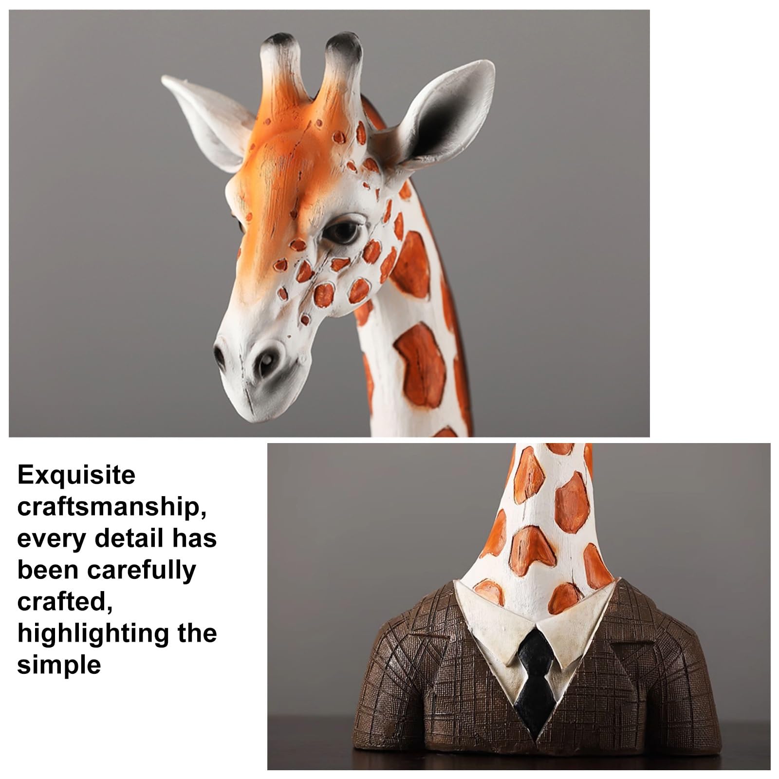 Amazon.com: LEIYTFE Animal Bust Statue Resin Zebra Giraffe