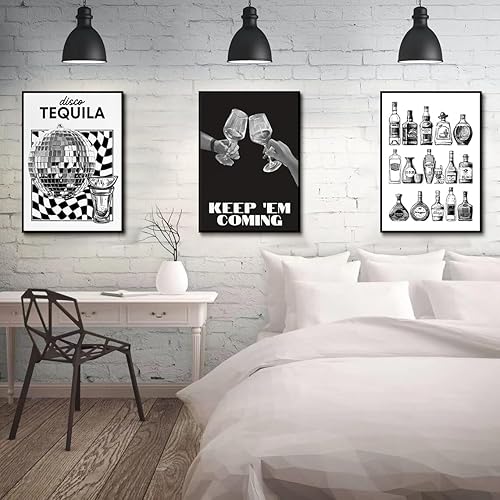 Miniatura 5 de Juego de 3 lienzos coloridos para cocina, arte de pared, divertido comedor, cuadros, cuchillos, tenedores, copas de vino, pintura, pósteres de arte