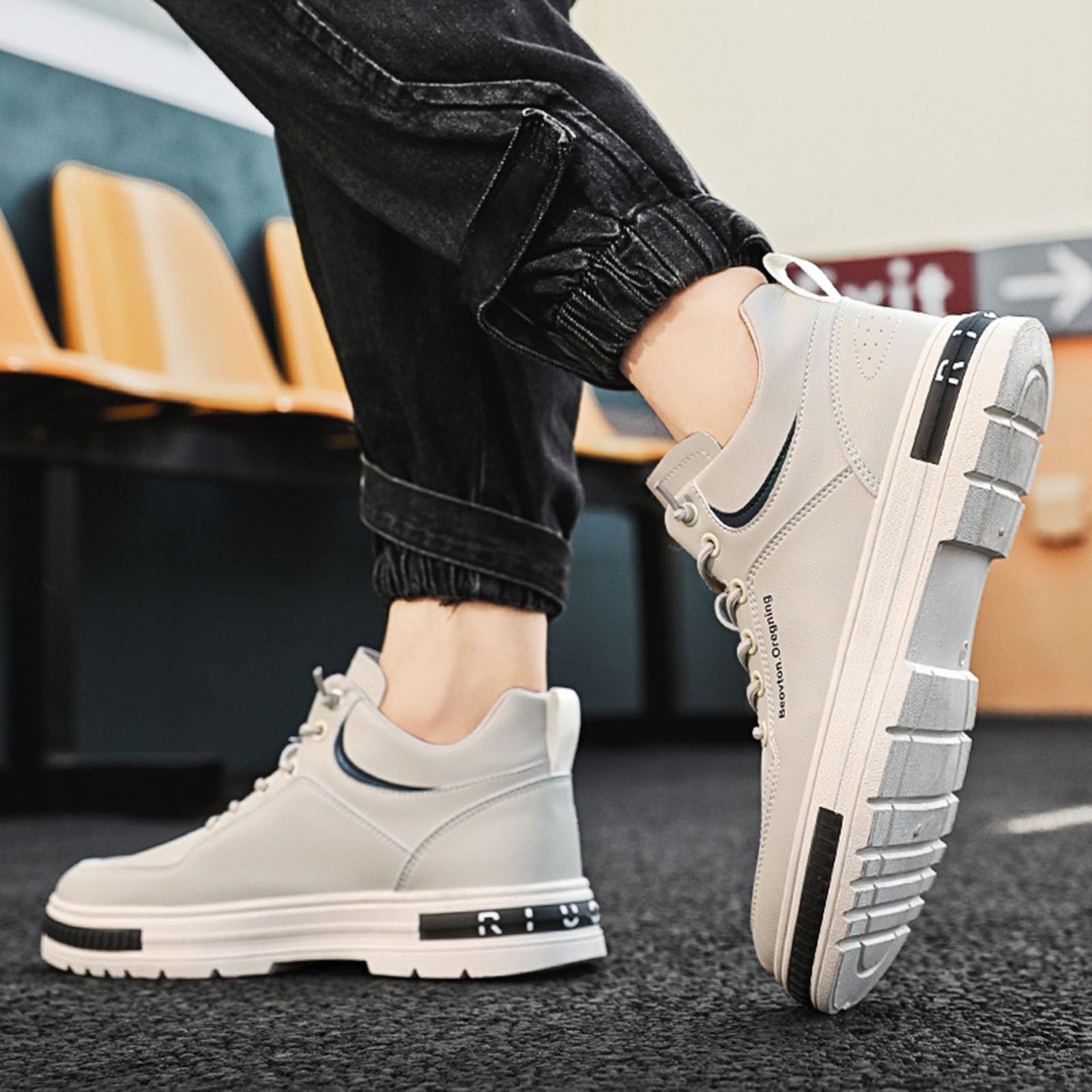 Freizeitschuhe Herren Leicht， Sommerschuhe Dicke Sohle Mit