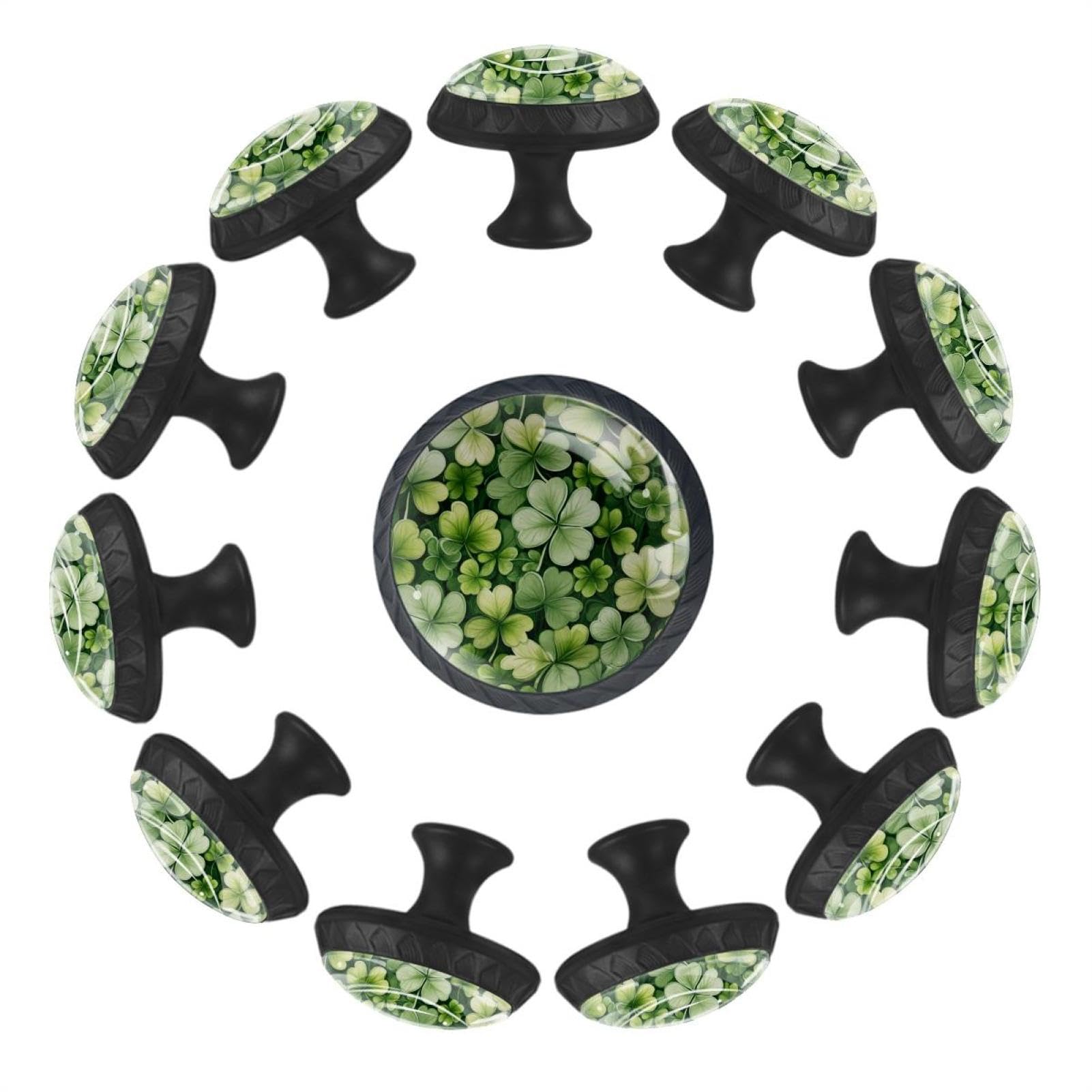 Boutons de tiroir Clover en verre cristal poignée de meuble transparente pour placard de cuisine