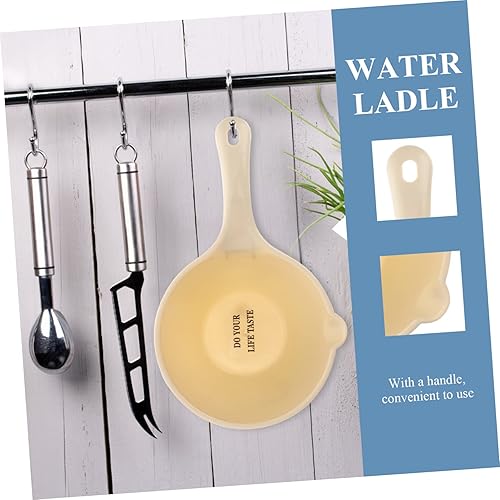 Miniatura 2 de UPKOCH Cuchara de plástico Accesorios de baño Vasos de agua de plástico Cuchara de agua Cuchara de agua Taza de cuchara de agua de mango largo