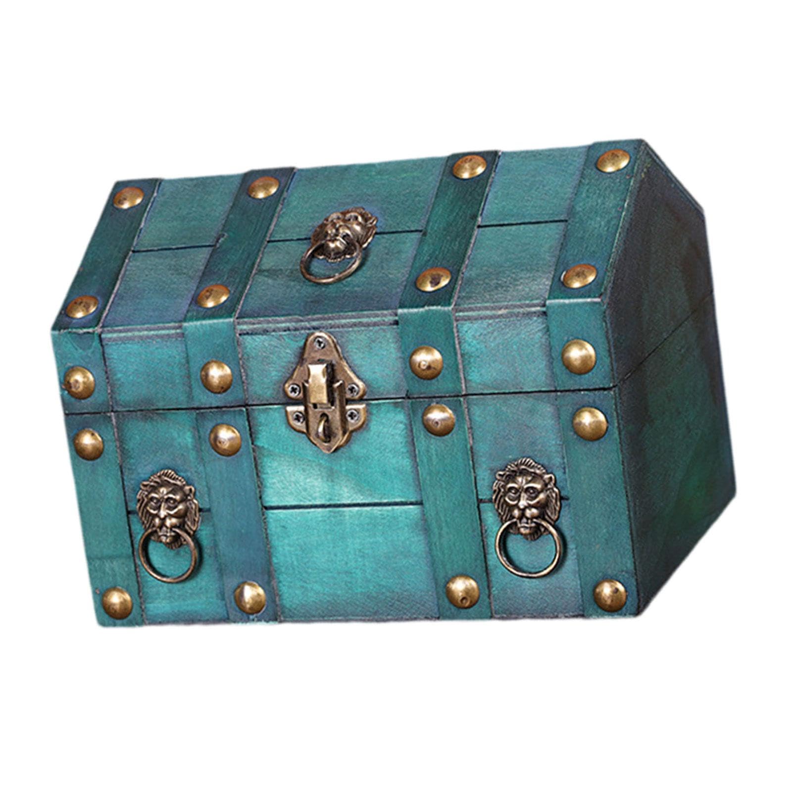 Lyla Pirate Treasure Chest Solid Wood for Women Vintage Design Storage Box Green-image-23