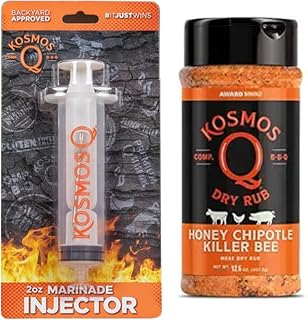 Kosmos Q Honey Chipotle Killer Bee BBQ Dry Rub & Kosmos Q Meat Marinade Injector (2 oz)