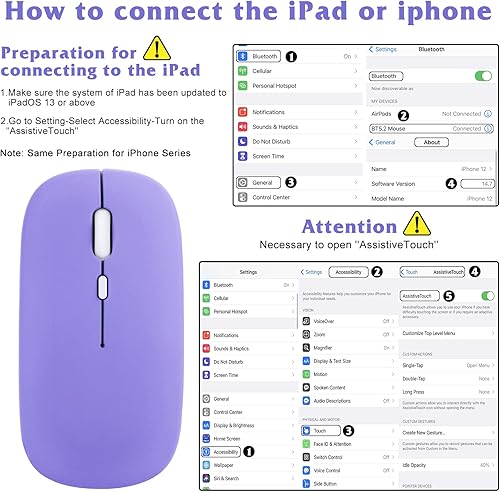 Miniatura 2 de UrbanX Ratón recargable Bluetooth para portátil Dell Latitude 3520, mouse inalámbrico Bluetooth diseñado para portátilPCMaciPad