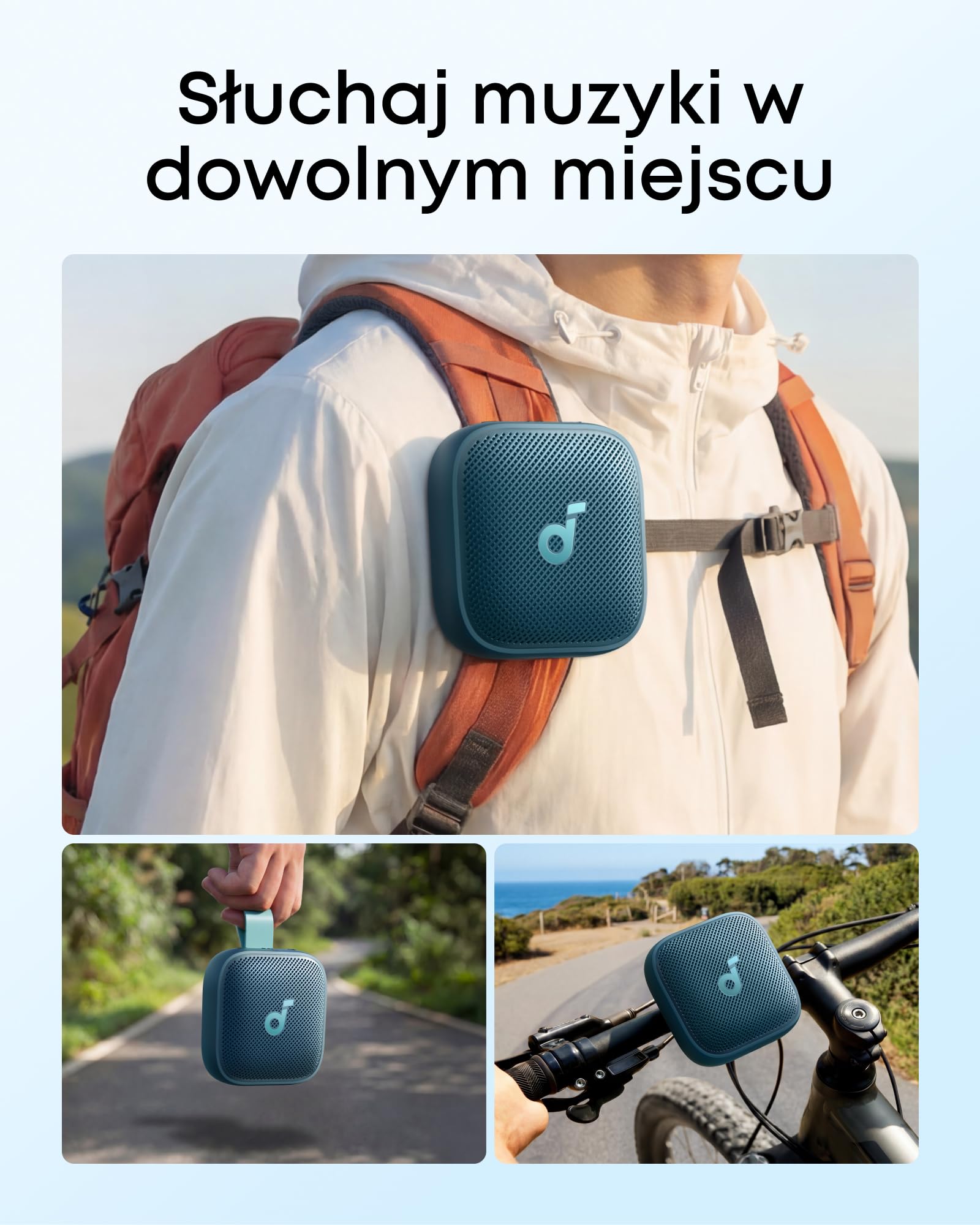 Głośnik przenośny soundcore Boom Go 3i firmy Anker, dźwięk o mocy 15 W, 24 godziny odtwarzania, klasa wodoodporności IP68, BassUp 2.0, funkcja awaryjnego ładowania, Bluetooth 6.0 (Niebieski)