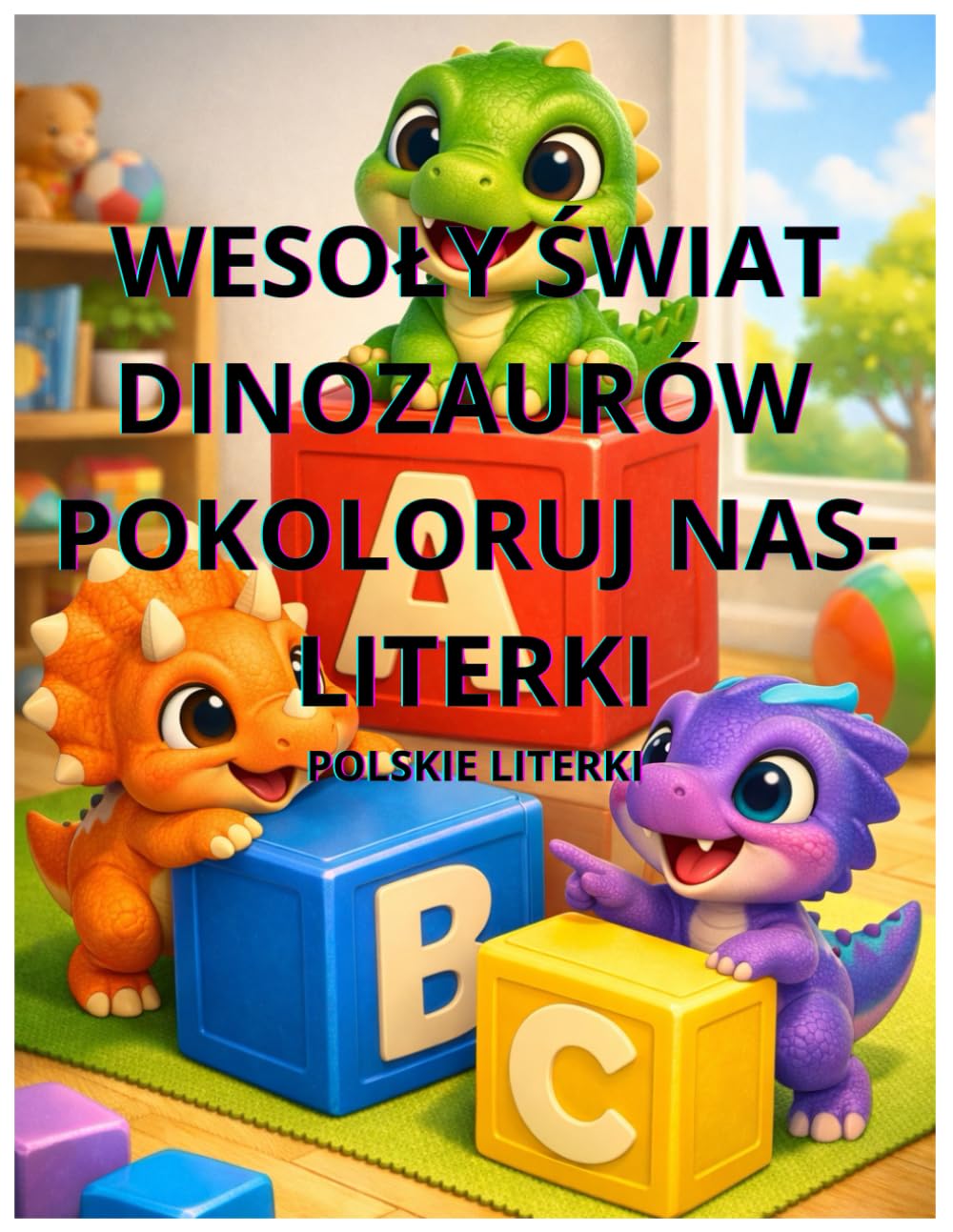 WESOŁY ŚWIAT DINOZAURÓW POKOLORUJ NAS- LITERKI (POLSKIE LITERKI) Pełny alfabet języka polskiego w zabawie,: Kolorowanie, nauka i dobra zabawa, Nauka ... edukacyjna, 3-8 LAT, dziewczynki i chłopcy.
