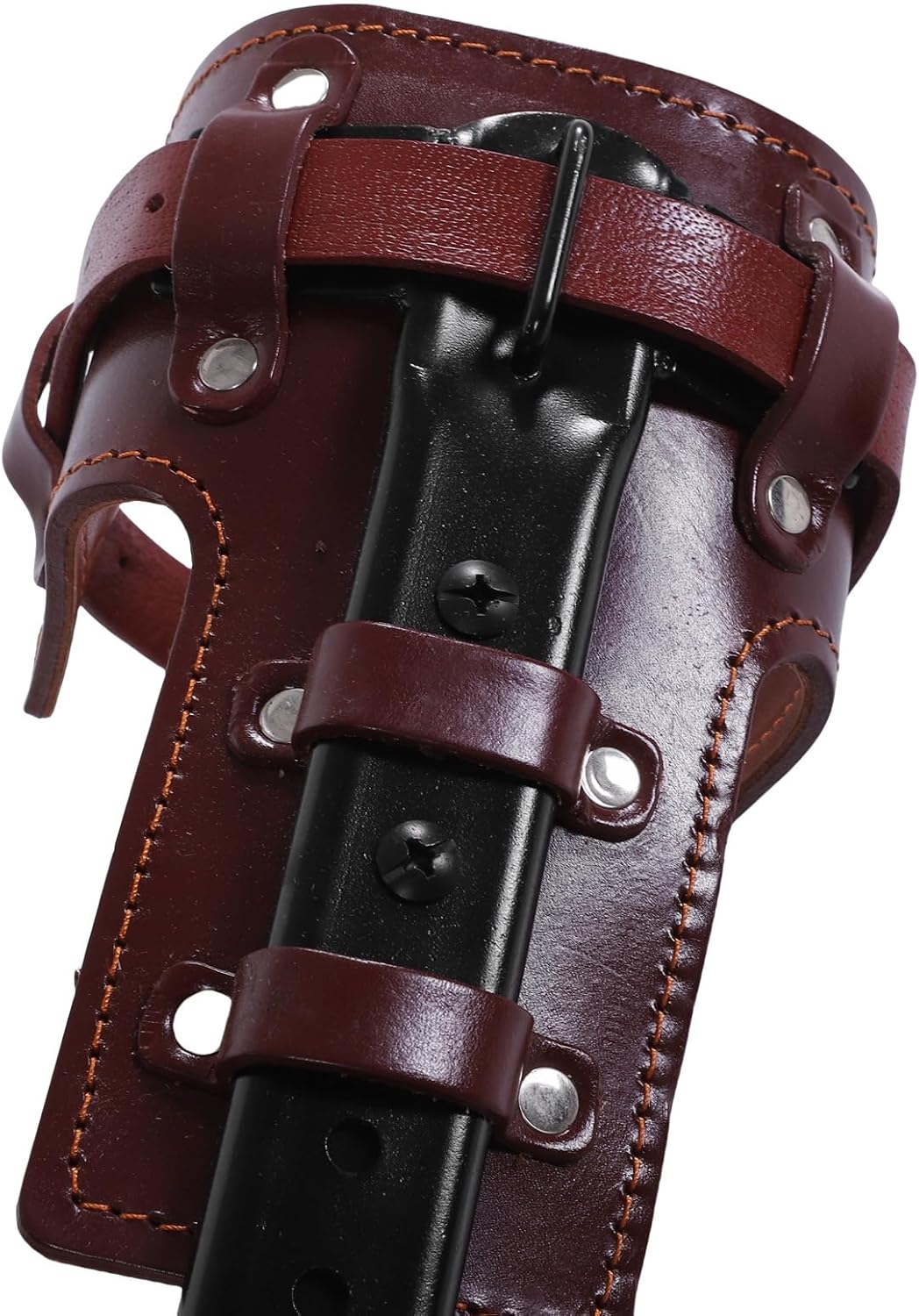 Tree Climbing Spikes Set Tree Climbing Spurs Tree Climbing Gears Carbon Steel Adjustable Height 40-46cm Anti Slip Pedals Cowhide Straps for Tree Work Fruit Picking Forestry