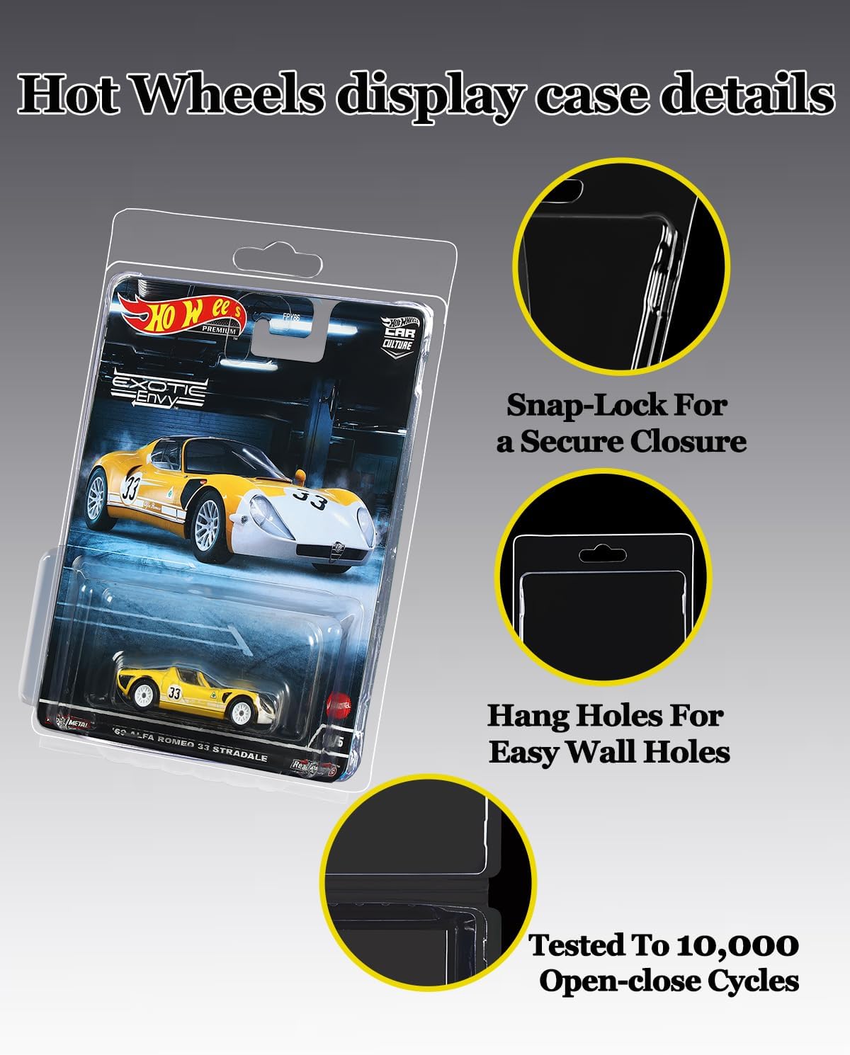 [30 Pack] Heavy Duty Protector Case for Hot Wheels Premium, Car Culture & Replica Series, Clear Clamshell Display Shield, Dust-Proof Blister Pack Storage for Larger Wide Card Backings