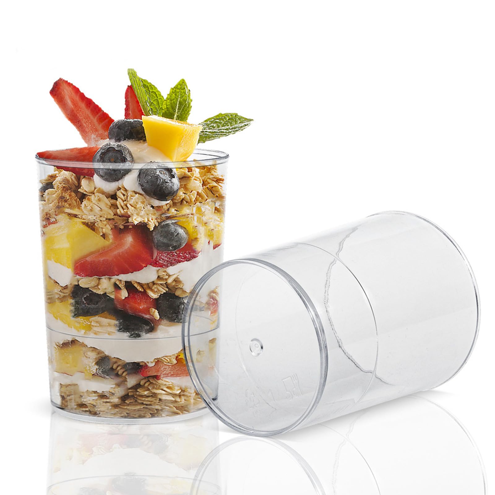 STARVAST 100 cuencos de postre de plástico de 100 ml / 3,5 onzas, reutilizables de plástico para postres, aperitivos, tiramisú