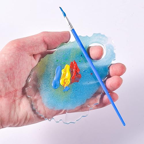 Miniatura 3 de Paleta de pintura para artistas, molde de silicona, posavasos de ágata, resina epoxi para hacer rebanadas de ágata, paleta de maquillaje, arte de