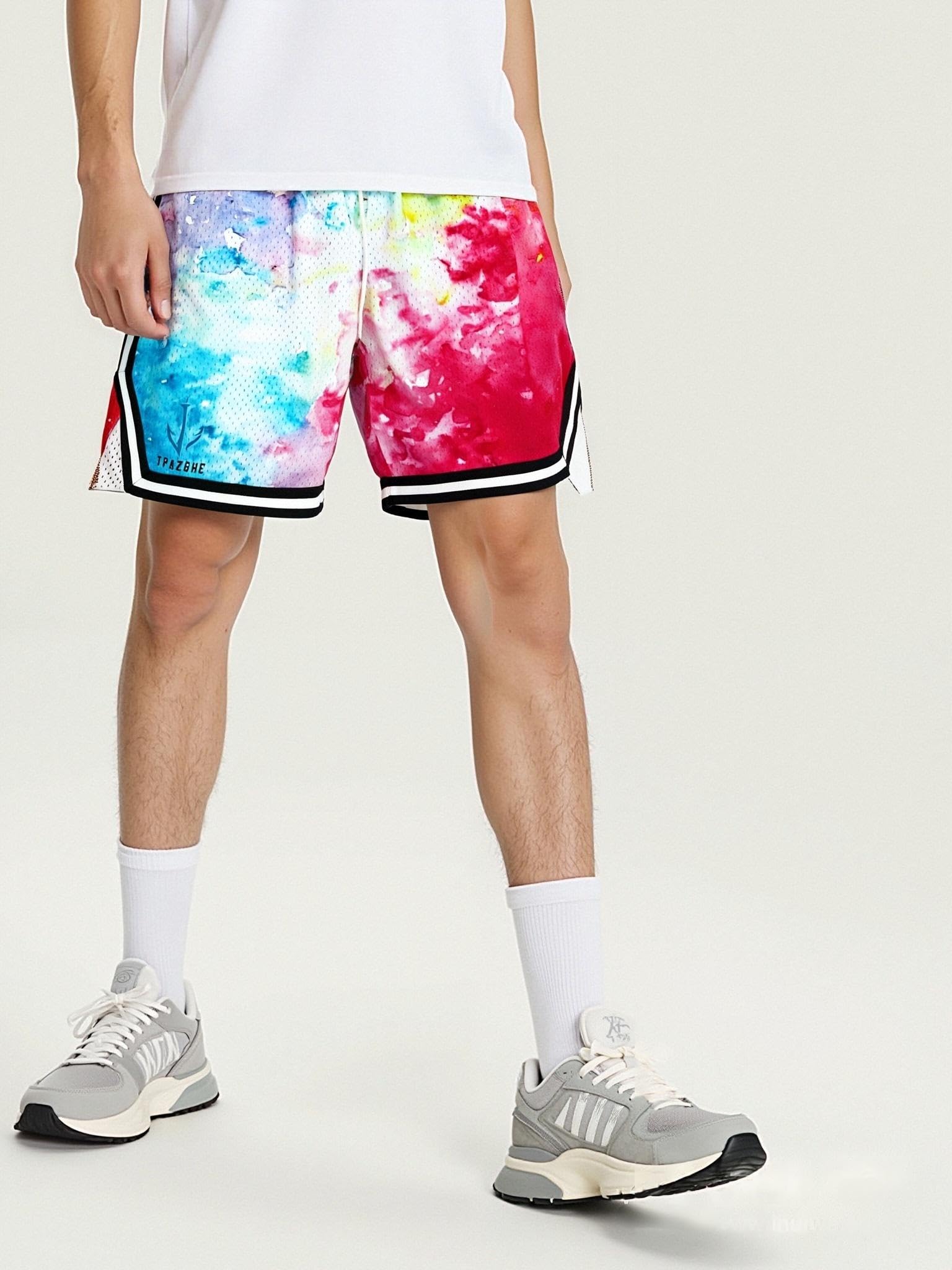 Pantaloncini da Basket da Uomo – Mesh Gym Sports Training Drawstring Retro Casual Fashion Short con Tasche