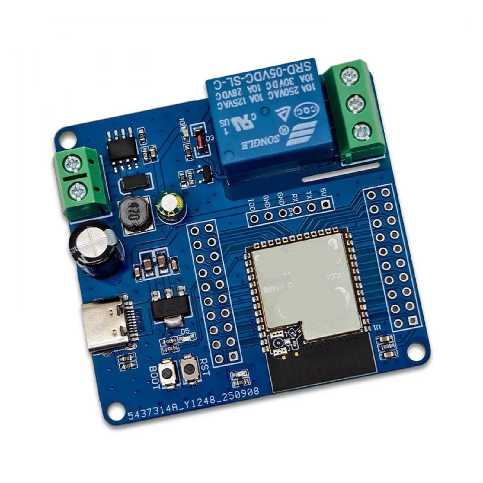 Modulo relè PLC ESP32-S3 WF BT Modulo relè singolo DC5-60V Alimentazione USB+UART Masterizzazione 2x20Pin