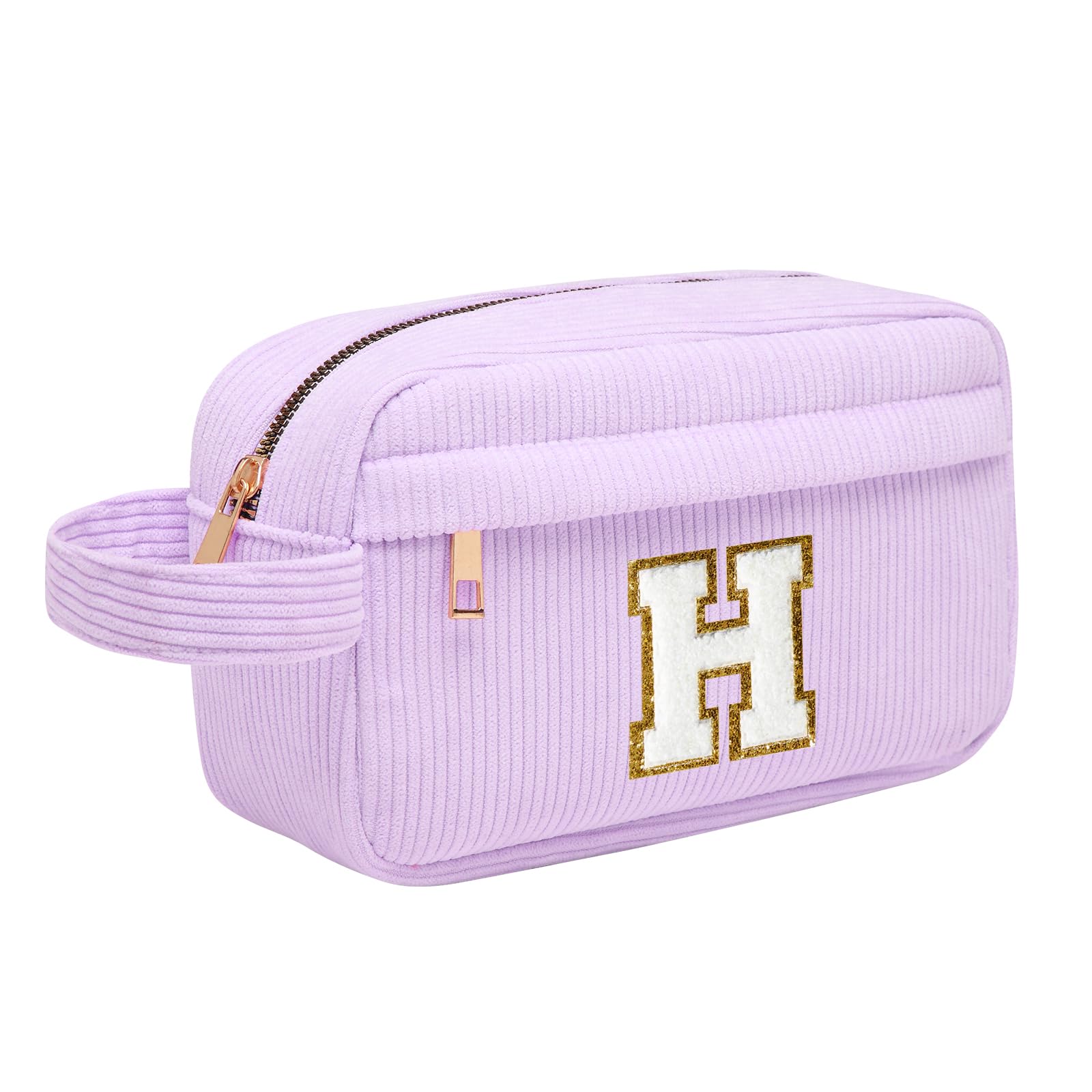 Neceser Maquillaje Mujer Personalizado Inicial, Bolsa de Cosméticos de Viaje, Gran Capacidad Neceser de Maquillaje de Pana, Regalo Cumpleaños Navidad para Mujeres Novias Mejores Amigas, Rosa L — view 59