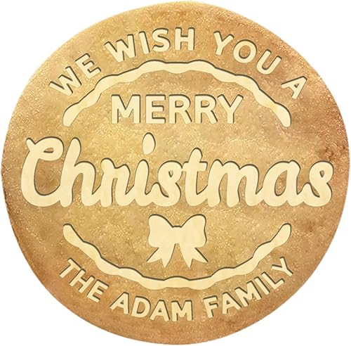 Sello de galletas de Navidad personalizado con apellido, sellos de cortador de galletas personalizados para hornear, fondant, en relieve, cupcakes,