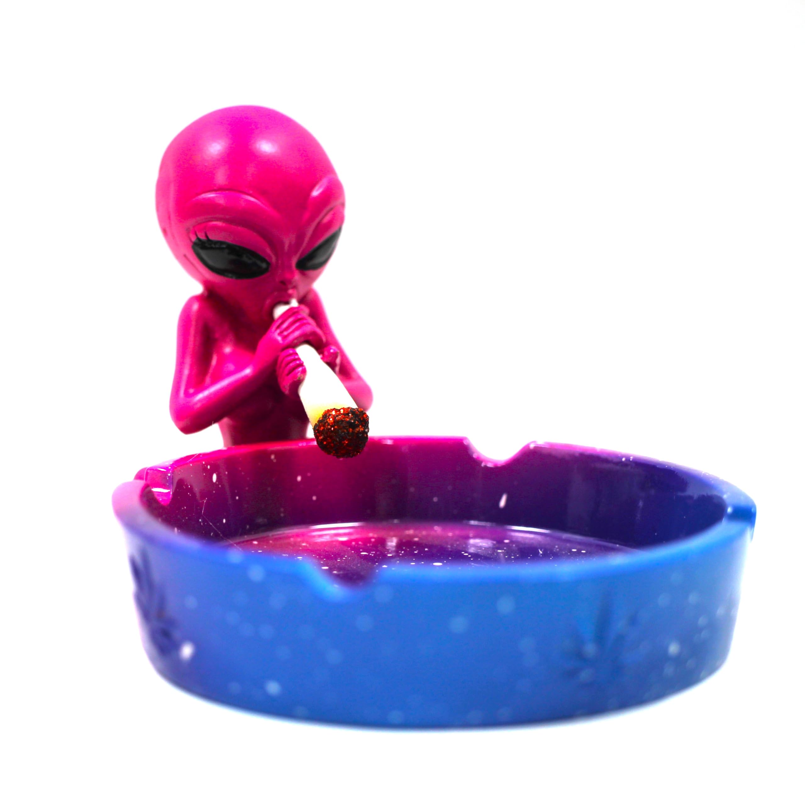 Wise Skies Pink Alien Ashtray Multicoloured Fantasy Gifts Ash Container Home Decoration