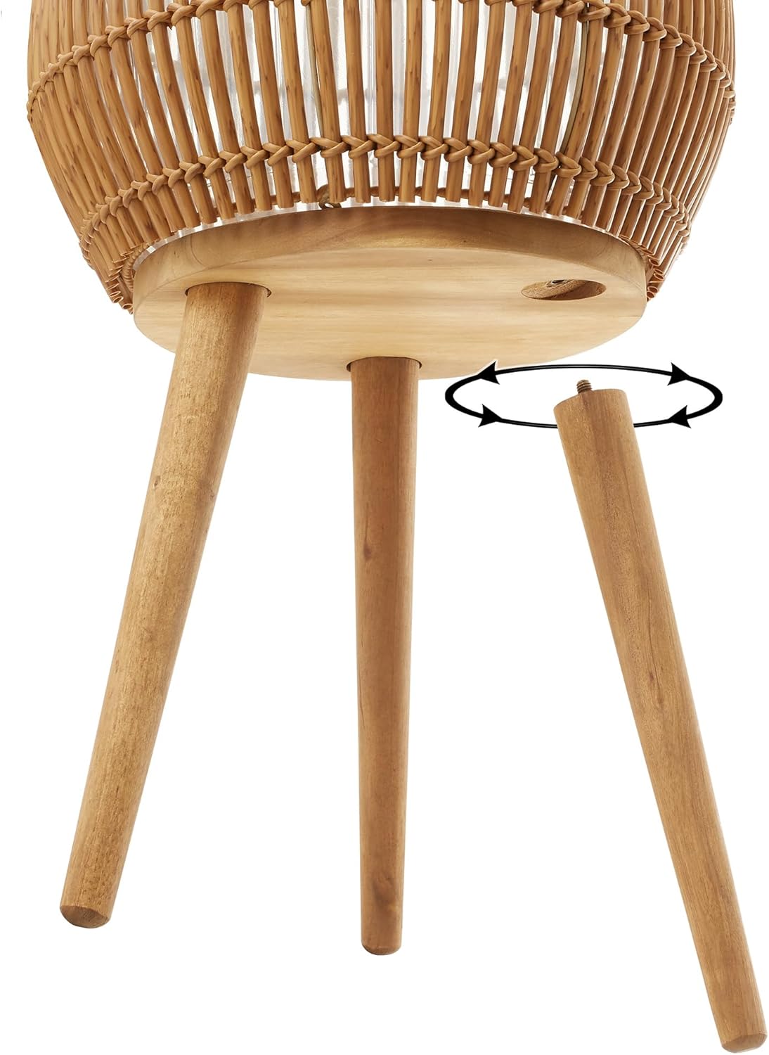 Casafield Indoor Planter with Stand, Natural Floor Planter with Wood Legs, Large Plant Pot Cover with Liner for Houseplants, Flower Pots and Trees