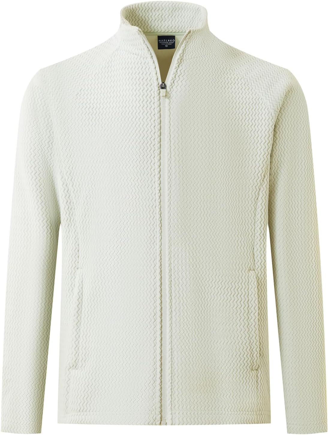 M MAELREG Winter Fleece Jackets for Men Lightweight Stand Collar Fashion Wave Texture Warm Full Zip Mens Coat with Pockets