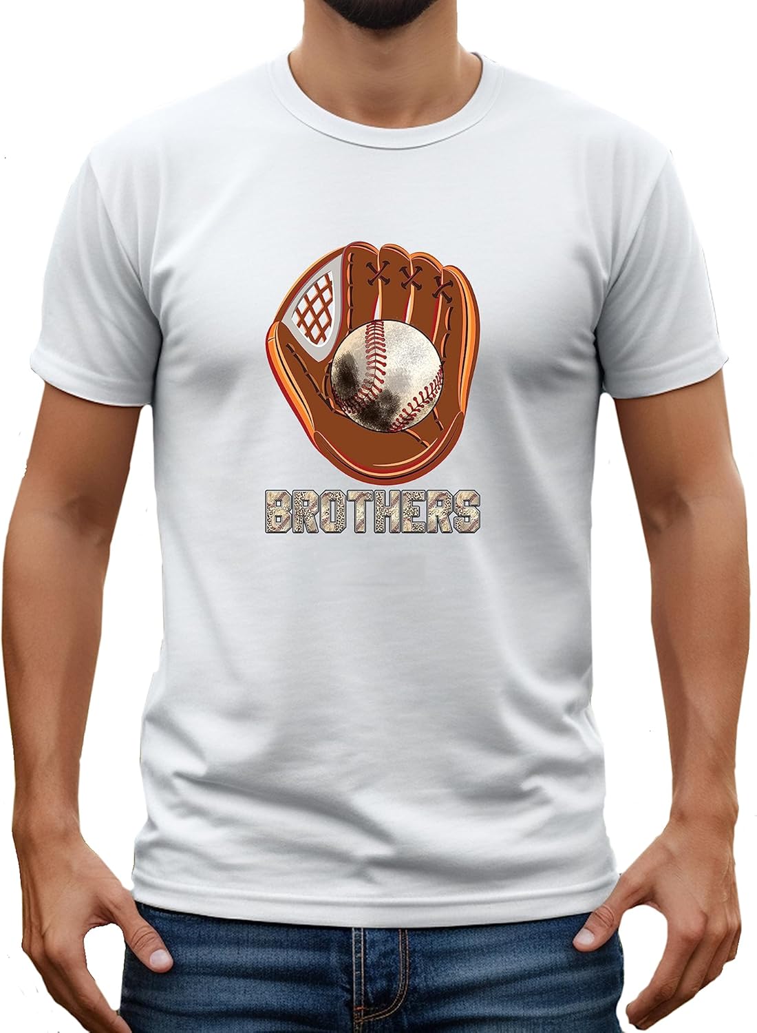 Baseball Brothers 1 Adult Shirt, S 3XL, Men, Ball in Glove, Game Day
